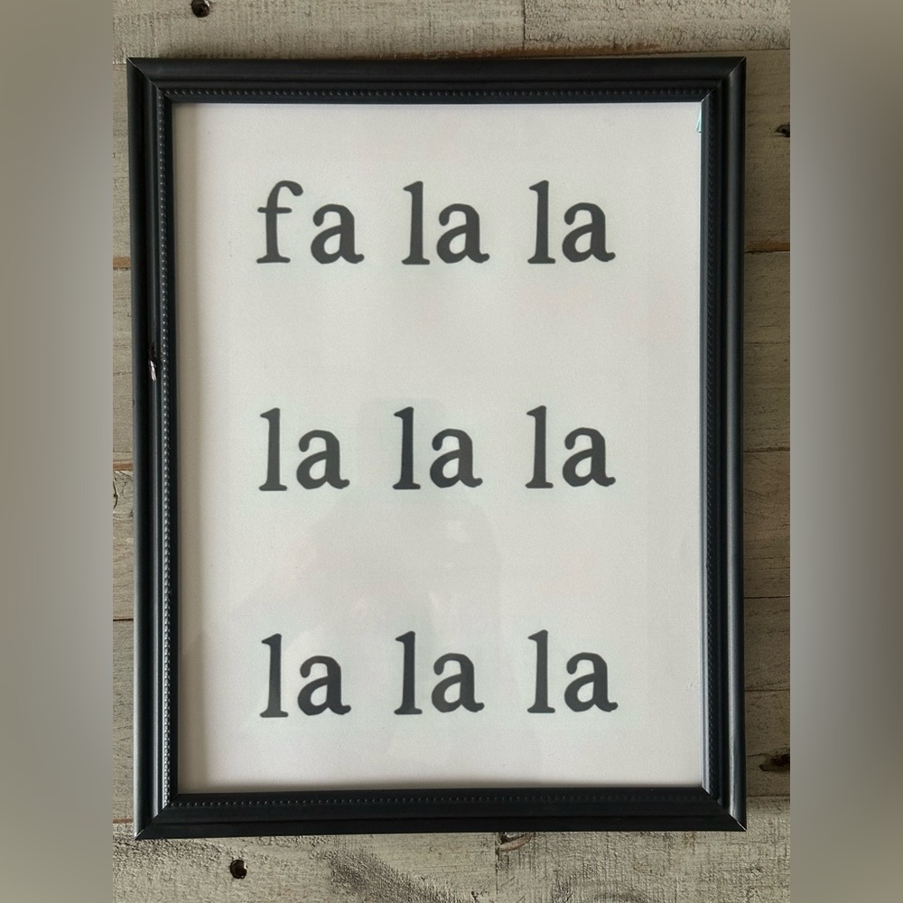Fa la la la la sign, Boho Christmas print, Farmhouse framed 8x10” Minimalist